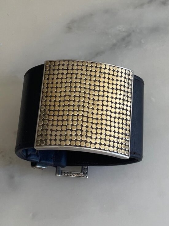 Anna Beck Bracelet in Brown Leather with Gold Beading - Picture 2 of 5